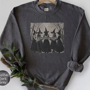 Gildan Charcoal Witchy Graphic Sweatshirt